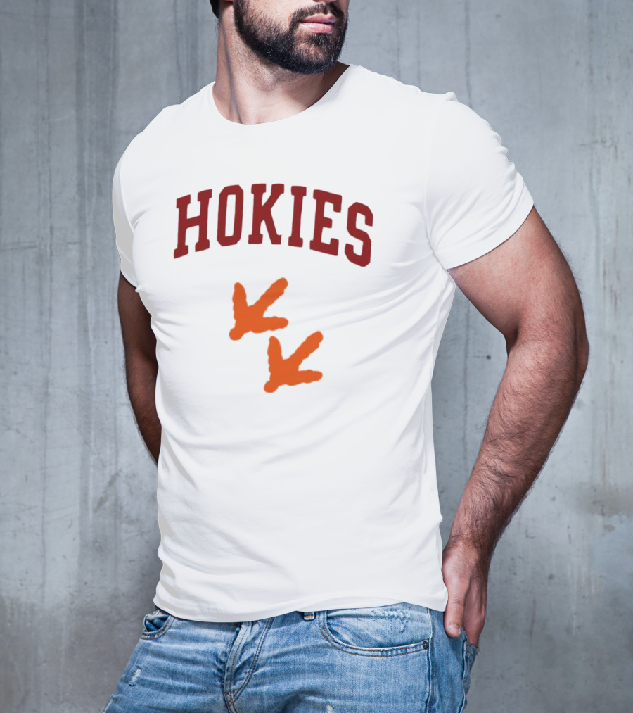 Hokies With Orange Footprints T-Shirt