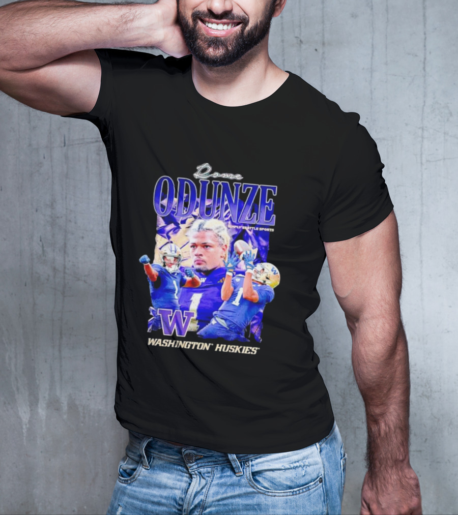 Rome Odunze Washington Huskies Montlake Icon Vintage T-Shirt
