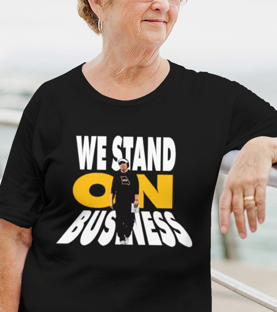 We Stand On Business Steps Confidently Holding Funko Pop T-Shirt