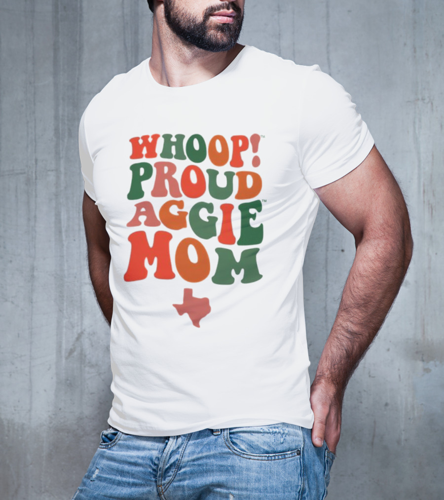 Whoop Proud Aggie Mom Texas Map T-Shirt