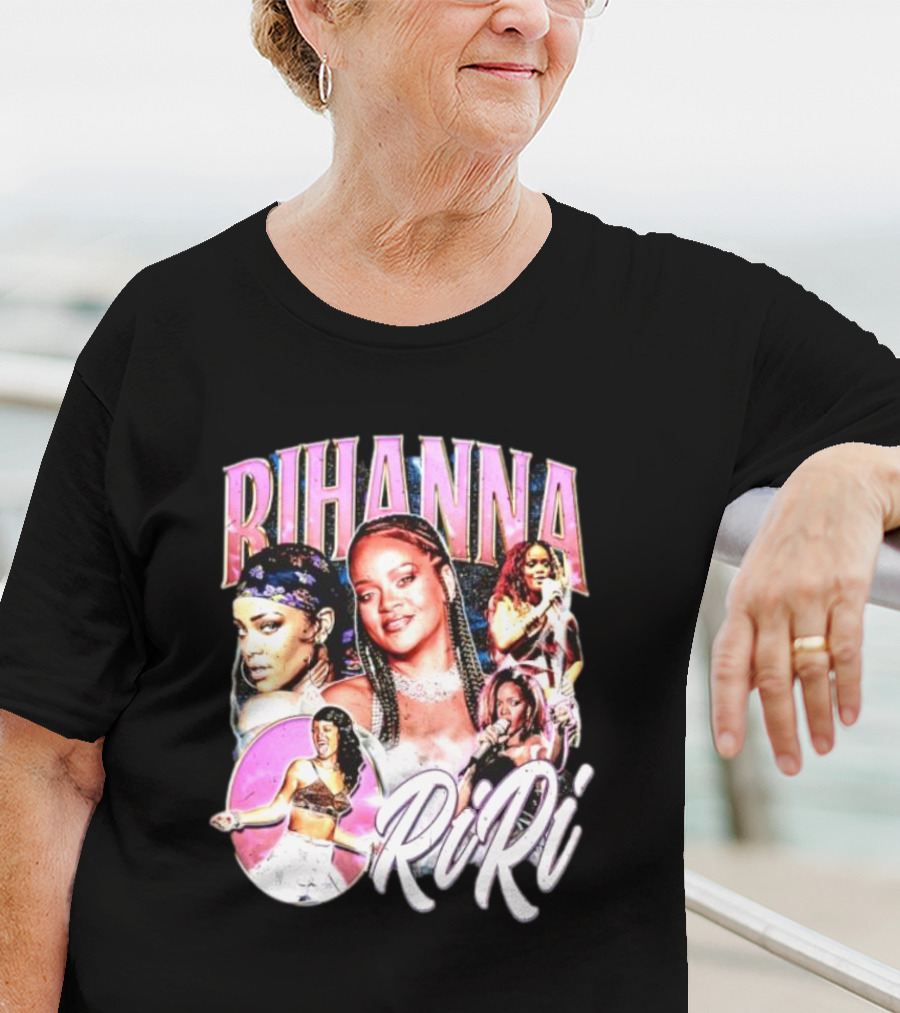 Rihanna RiRi Collage Retro Music Icons T-Shirt
