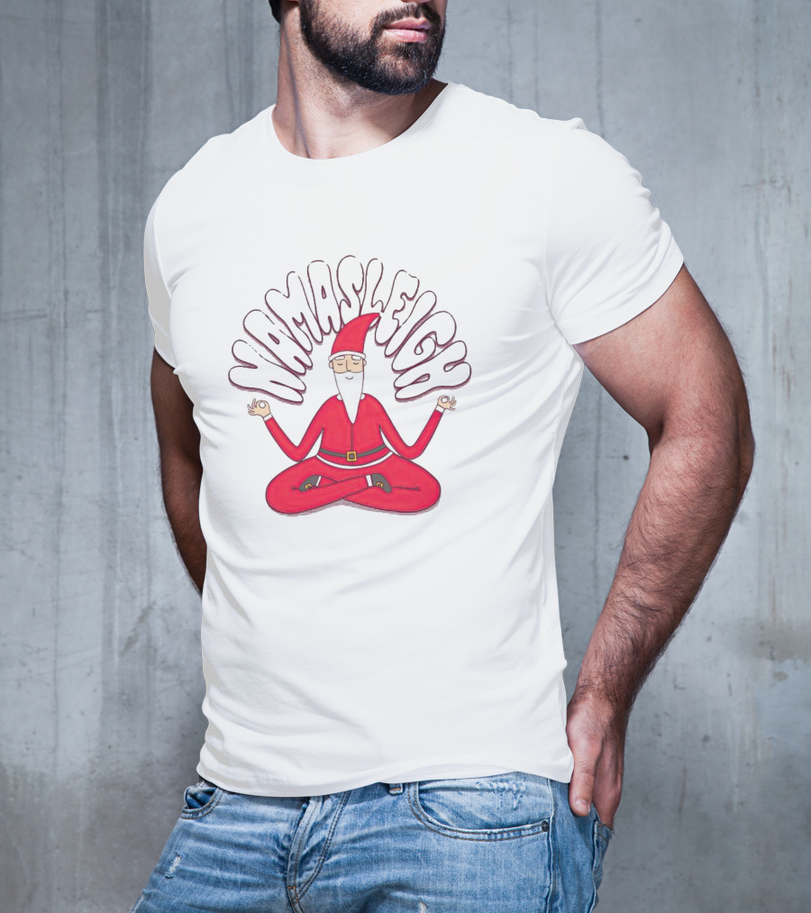 Santa Claus Namasleigh Christmas Santa Meditation Holiday T-Shirt