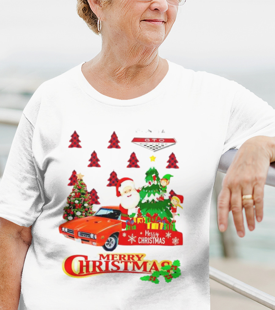 Pontiac GTO Santa Elfs Merry Christmas T-Shirt