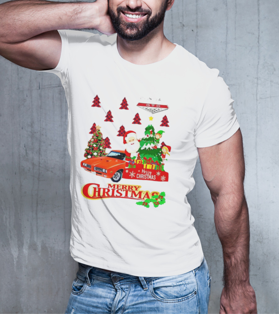 Pontiac GTO Santa Elfs Merry Christmas T-Shirt