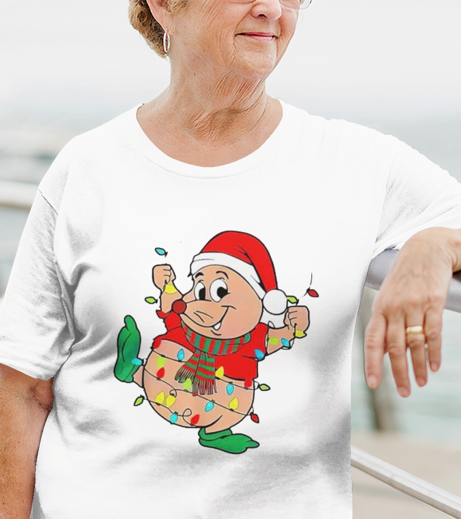 Santa Gus Wrapped In Christmas Lights T-Shirt