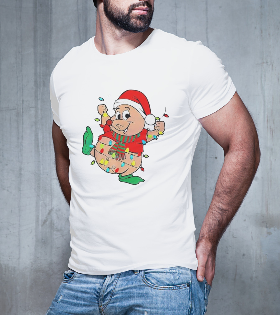 Santa Gus Wrapped In Christmas Lights T-Shirt