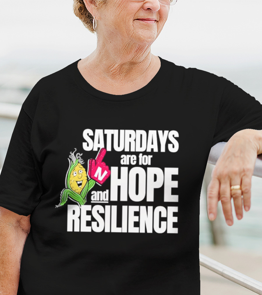 Saturdays Are For Hope And Resilience Corn Mascot And Foam Finger T-Shirt