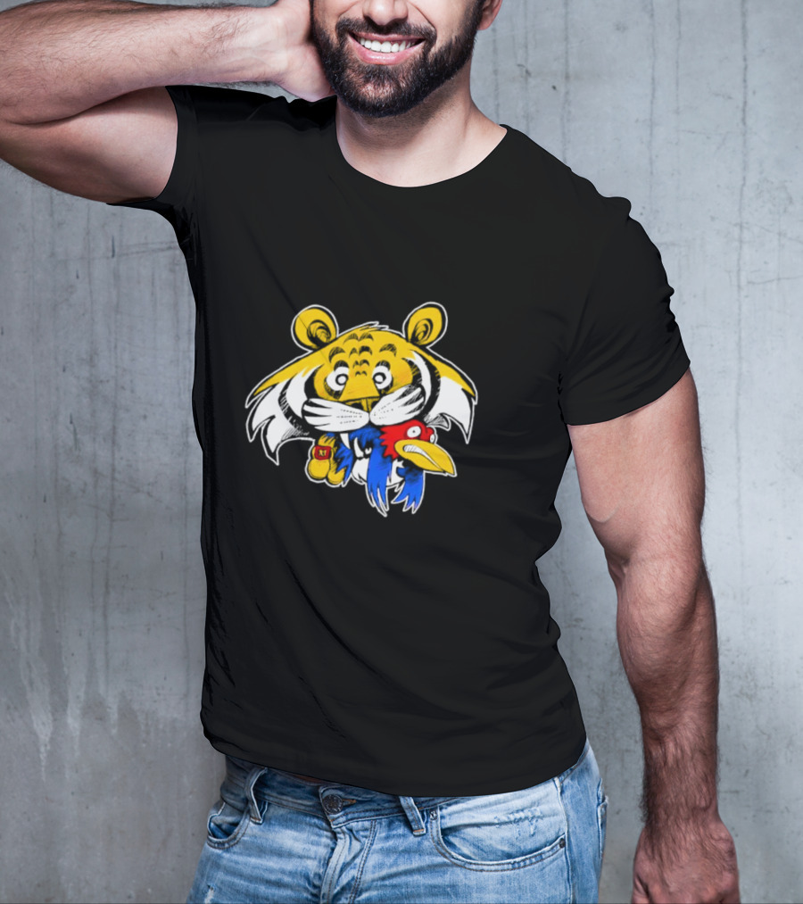 Scott Schmidt Tiger Snack Cartoon Tiger Eating Cereal Box T-Shirt