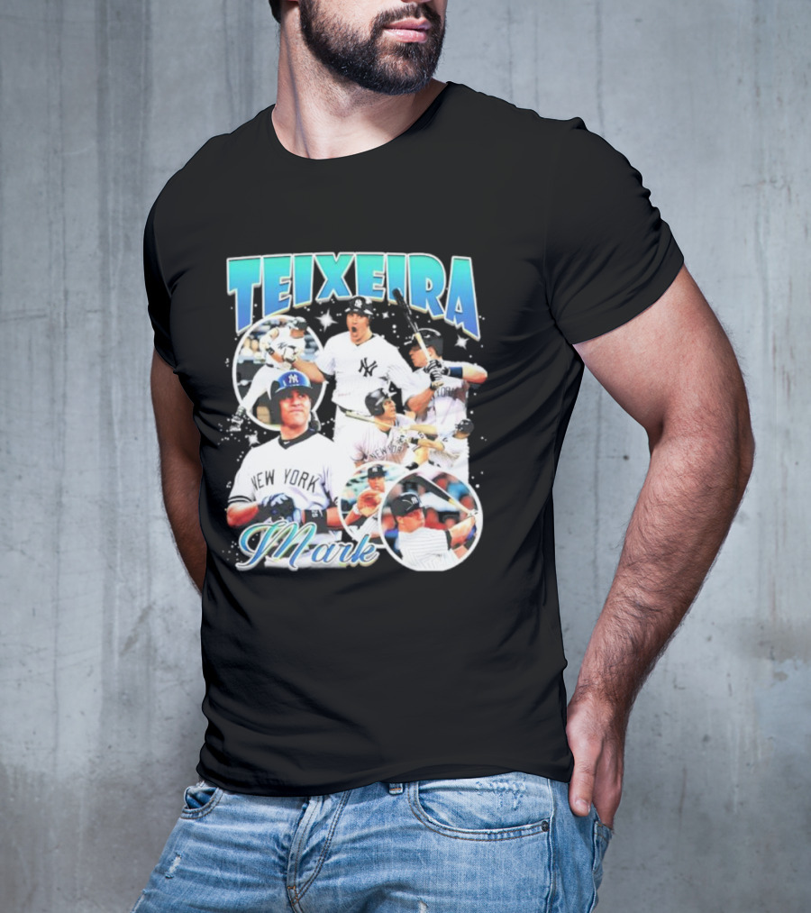 Teixeira Mark New York Yankees Baseball Vintage Bootleg T-Shirt