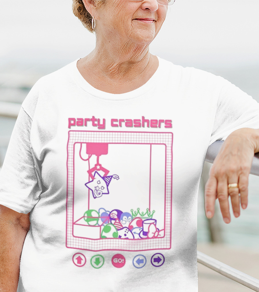 Party Crashers Crane Game Retro Neon T-Shirt