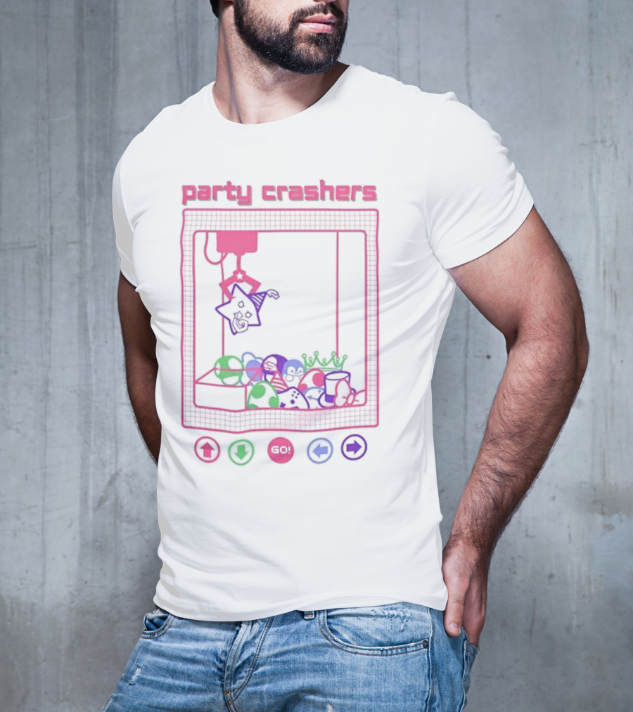 Party Crashers Crane Game Retro Neon T-Shirt