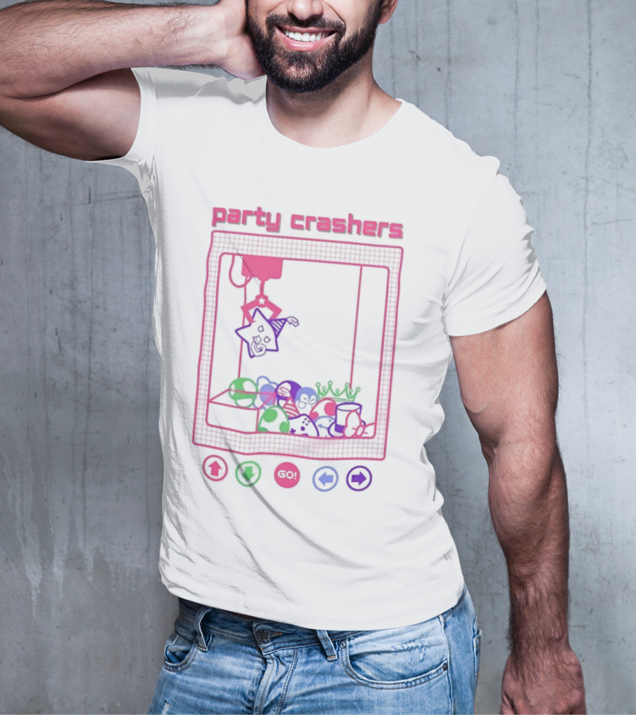 Party Crashers Crane Game Retro Neon T-Shirt