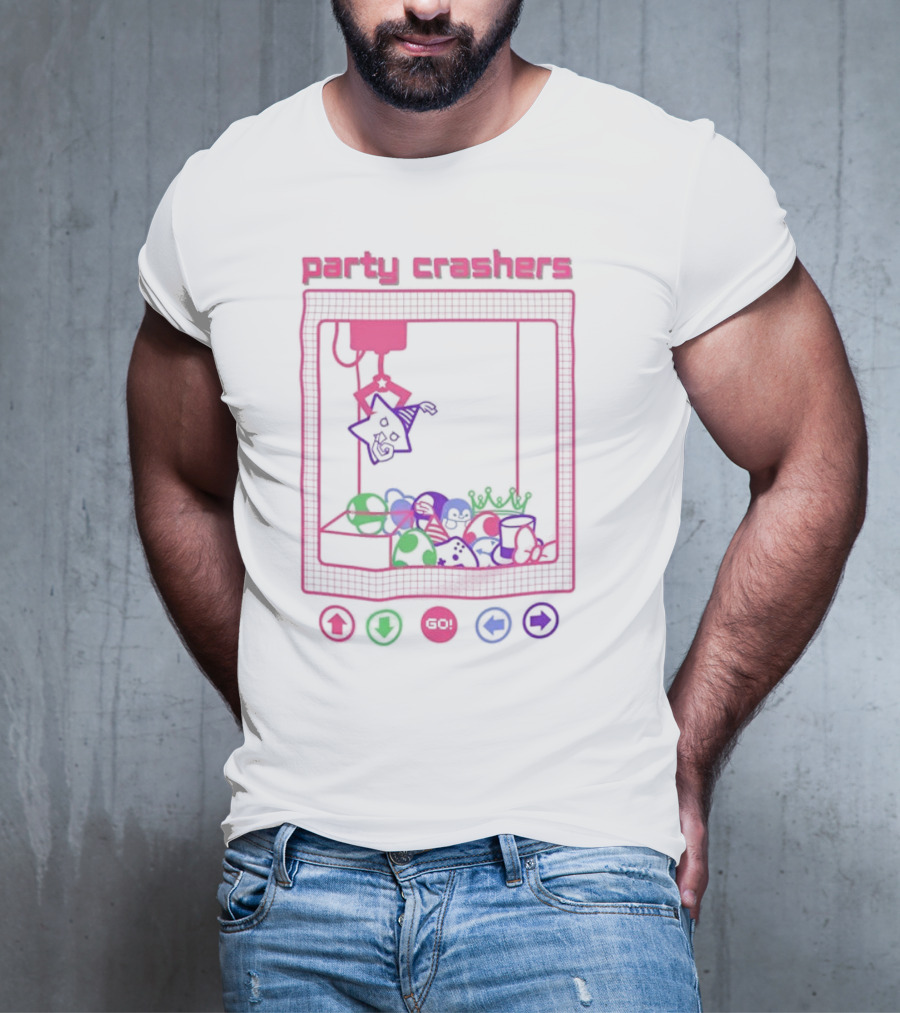 Party Crashers Crane Game Retro Neon T-Shirt