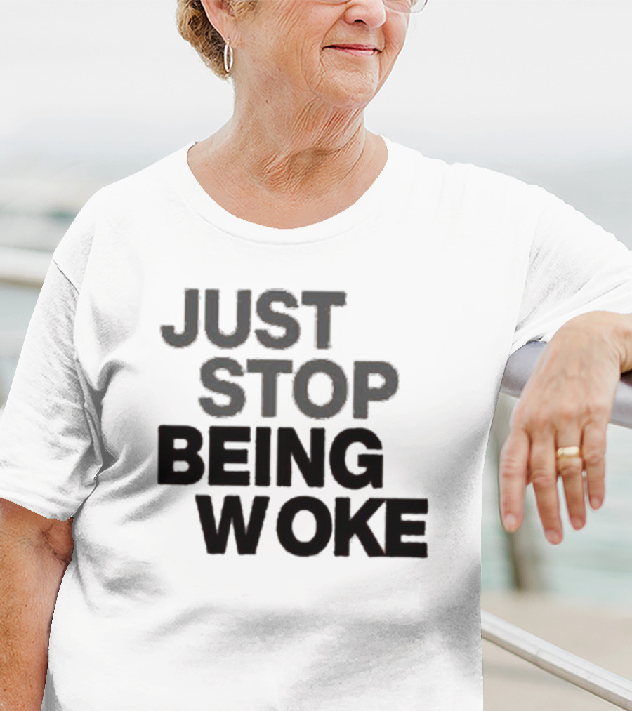 Paula London Just Stop Being Woke Black Lettered Message T-Shirt
