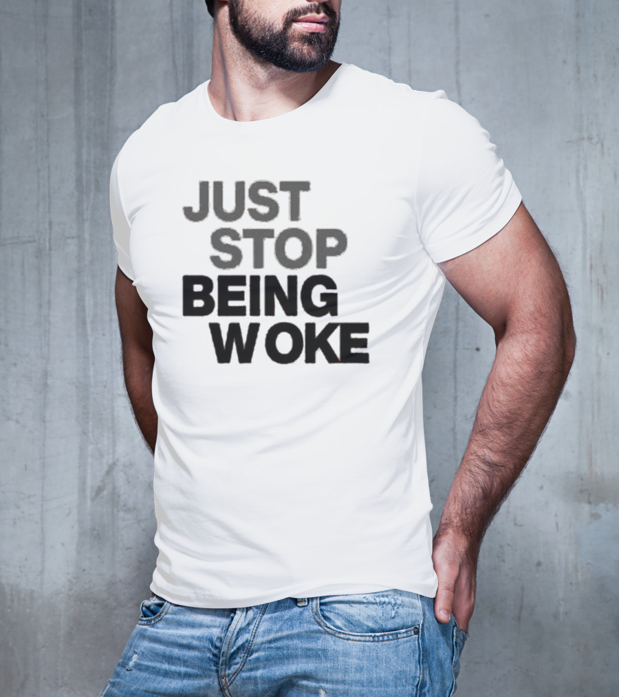 Paula London Just Stop Being Woke Black Lettered Message T-Shirt