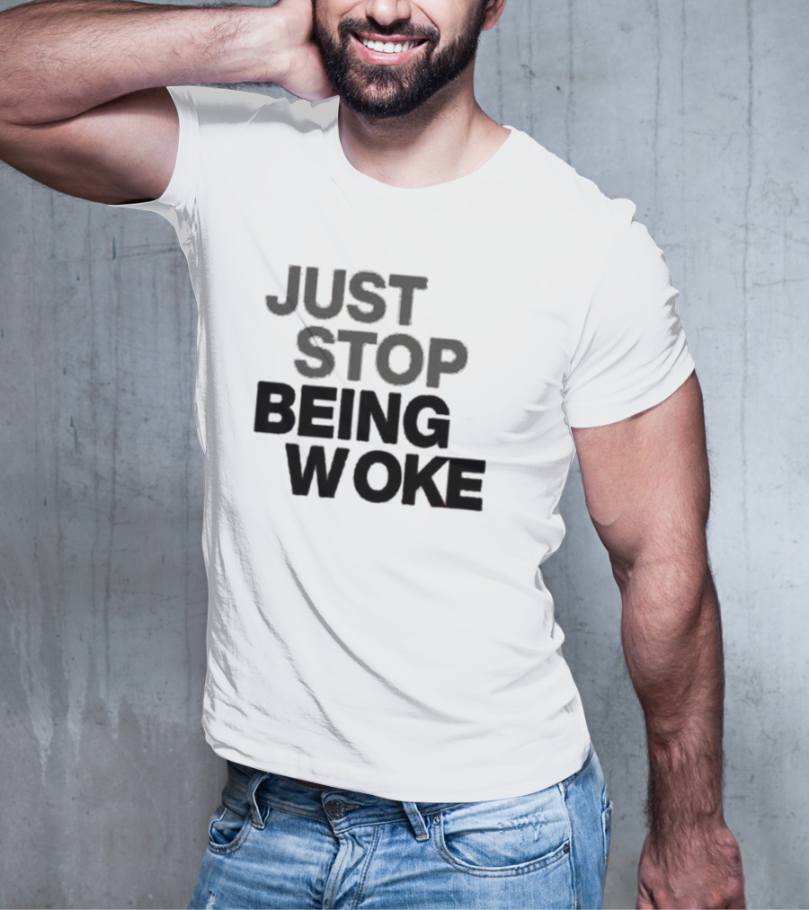 Paula London Just Stop Being Woke Black Lettered Message T-Shirt