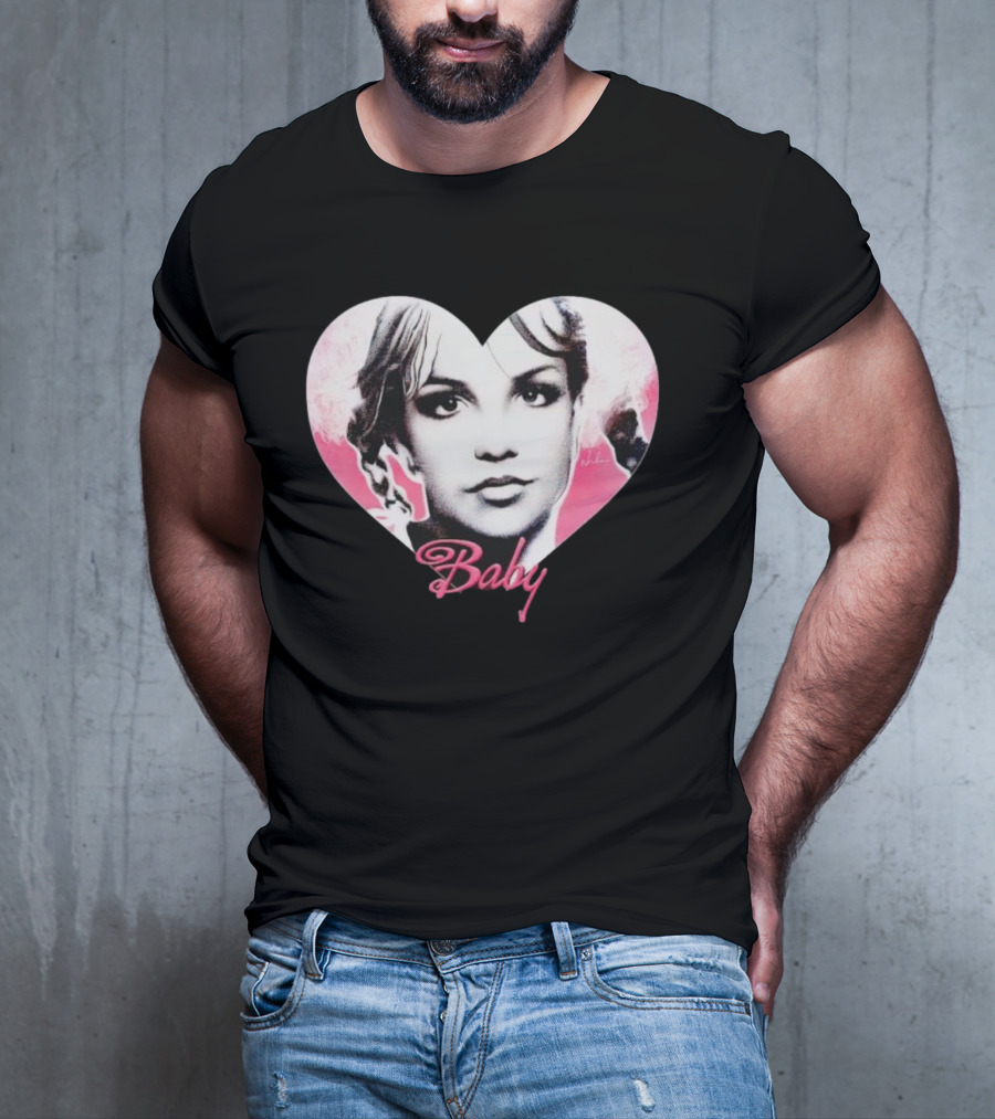 Britney Spears Baby Heart Portrait Pink Aesthetic T-Shirt
