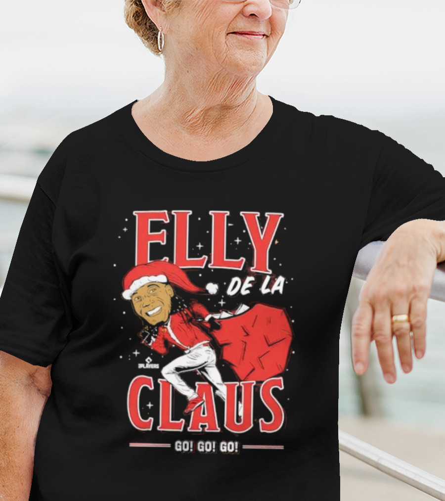 Elly De La Claus Go Go Go Christmas Santa Players T-Shirt