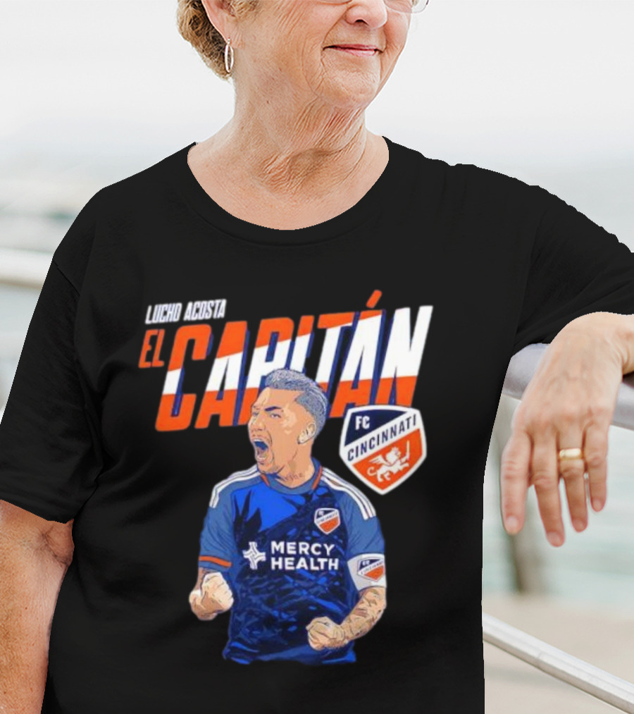 FC Cincinnati Lucho Acosta El Capitan Mercy Health Soccer Captain T-Shirt