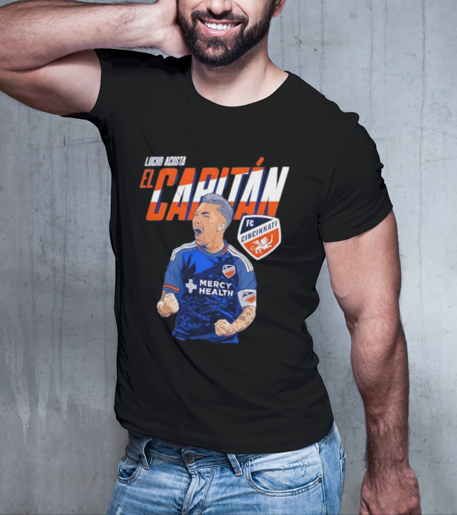FC Cincinnati Lucho Acosta El Capitan Mercy Health Soccer Captain T-Shirt