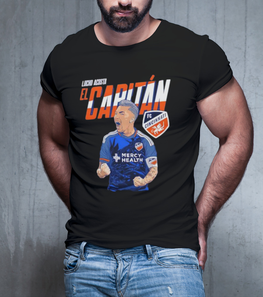 FC Cincinnati Lucho Acosta El Capitan Mercy Health Soccer Captain T-Shirt