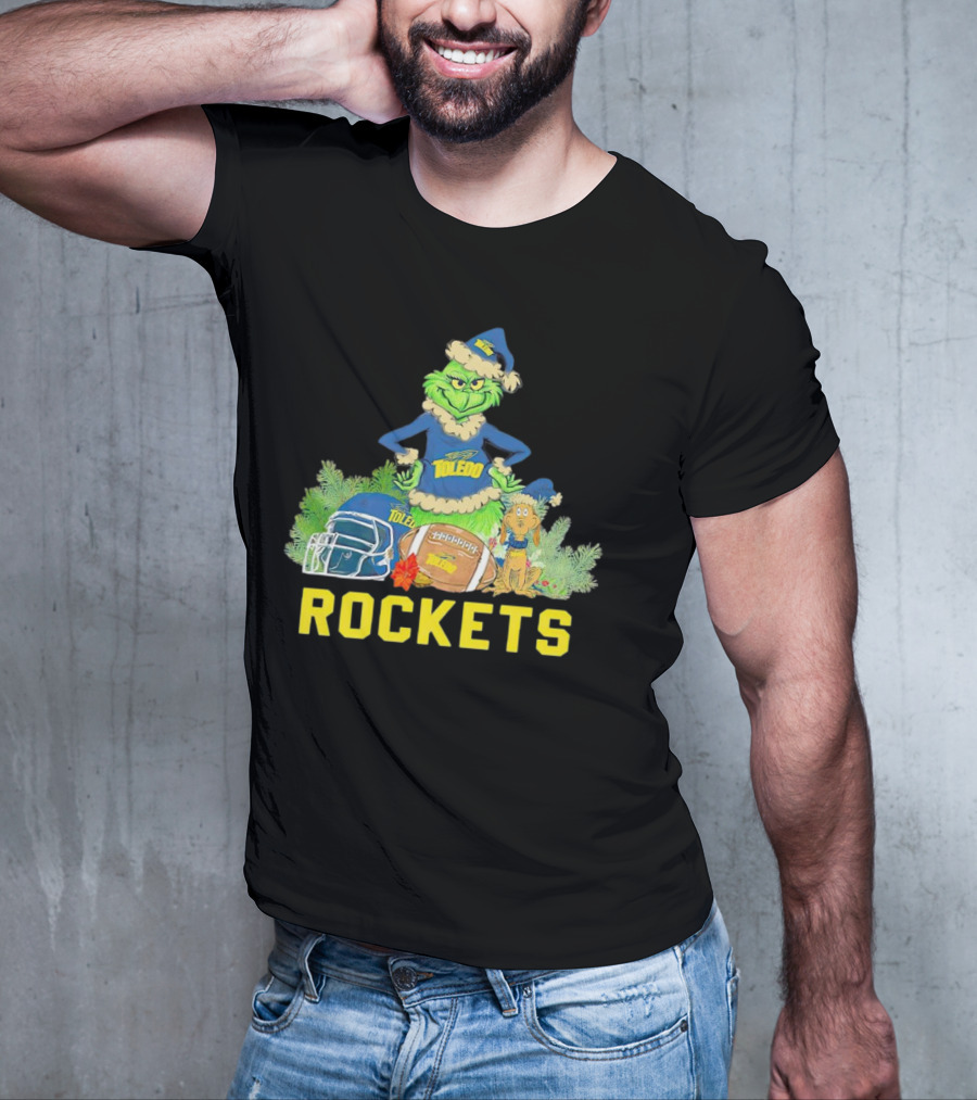 Grinch Toledo Rockets Christmas Football Festive Spirit T-Shirt
