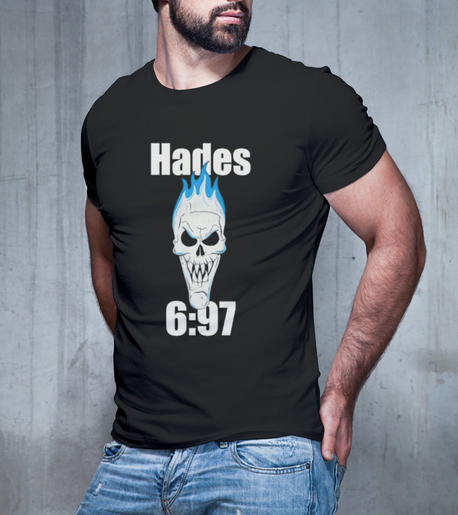 Hades 6:97 Blue Flame Skull Stone Cold T-Shirt
