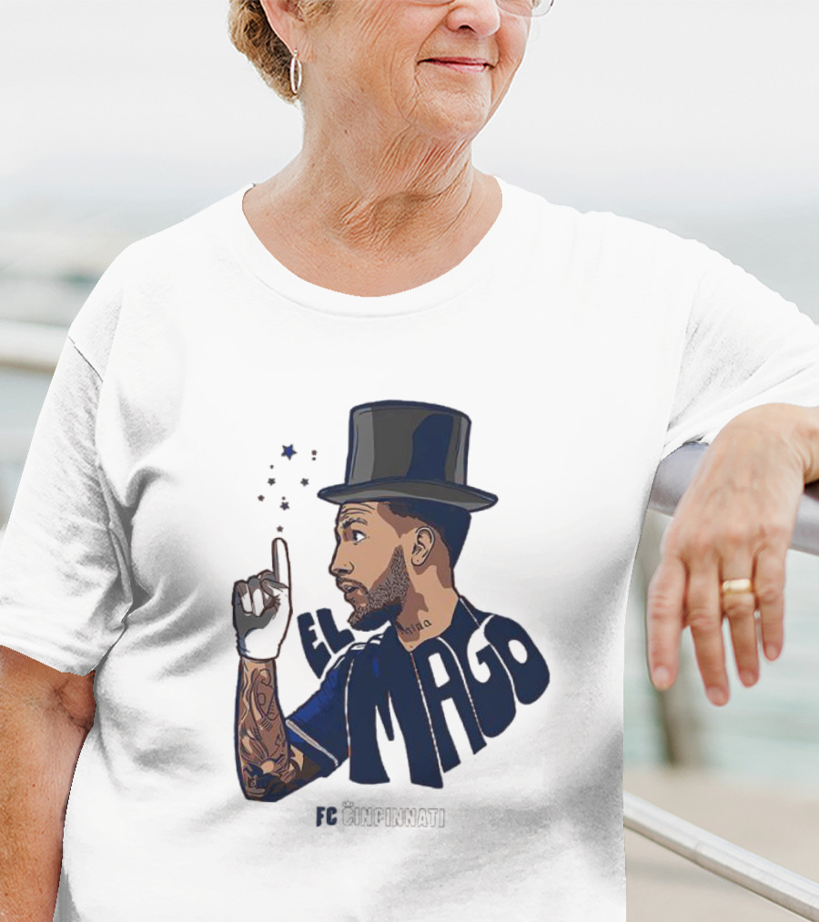FC Cincinnati Luciano Acosta El Mago Magic Top Hat Tattoos T-Shirt