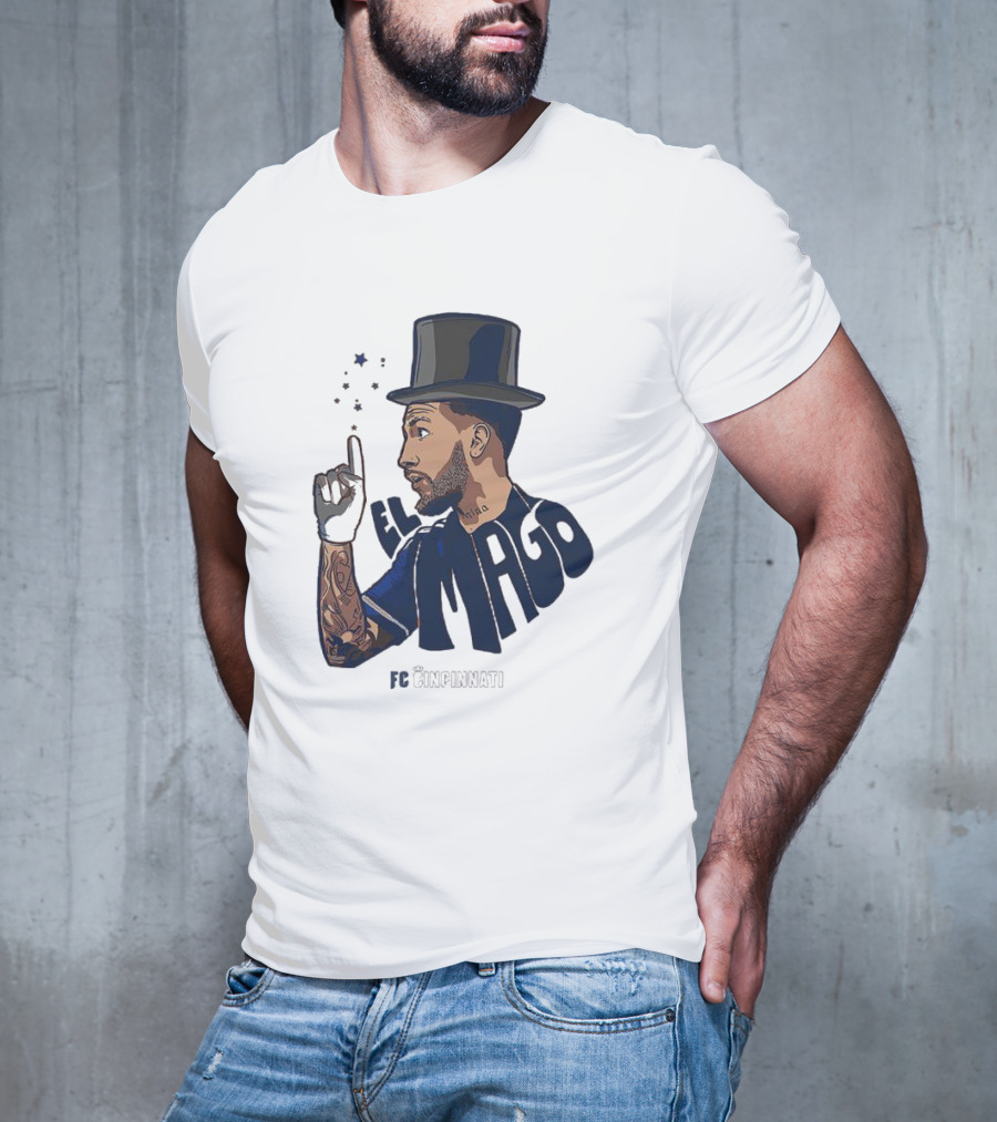 FC Cincinnati Luciano Acosta El Mago Magic Top Hat Tattoos T-Shirt
