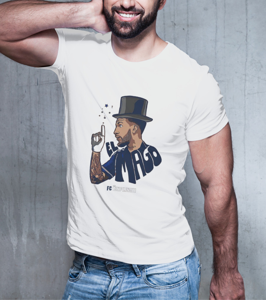 FC Cincinnati Luciano Acosta El Mago Magic Top Hat Tattoos T-Shirt