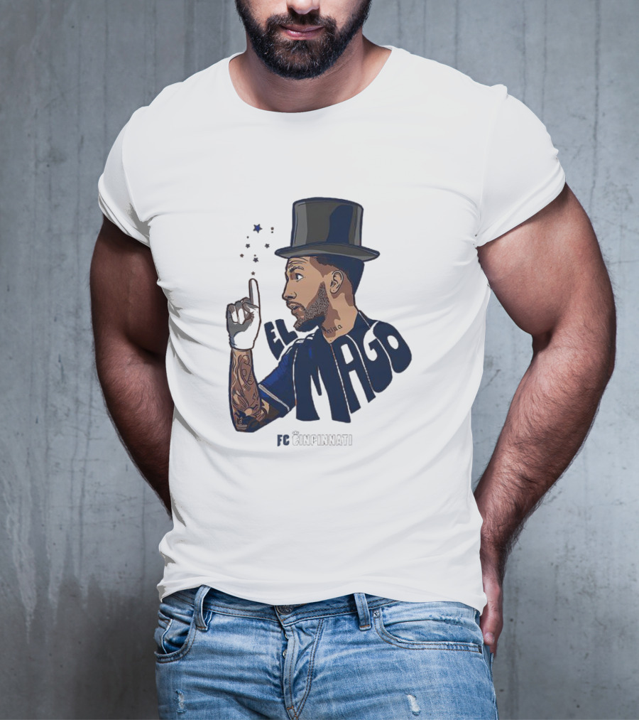 FC Cincinnati Luciano Acosta El Mago Magic Top Hat Tattoos T-Shirt