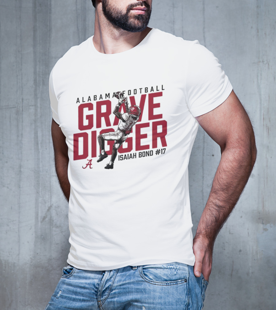 Alabama Football Grave Digger Isaiah Bond #17 T-Shirt