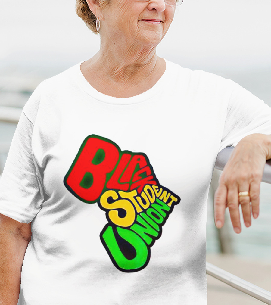 Black Student Union Red Yellow Green Text T-Shirt