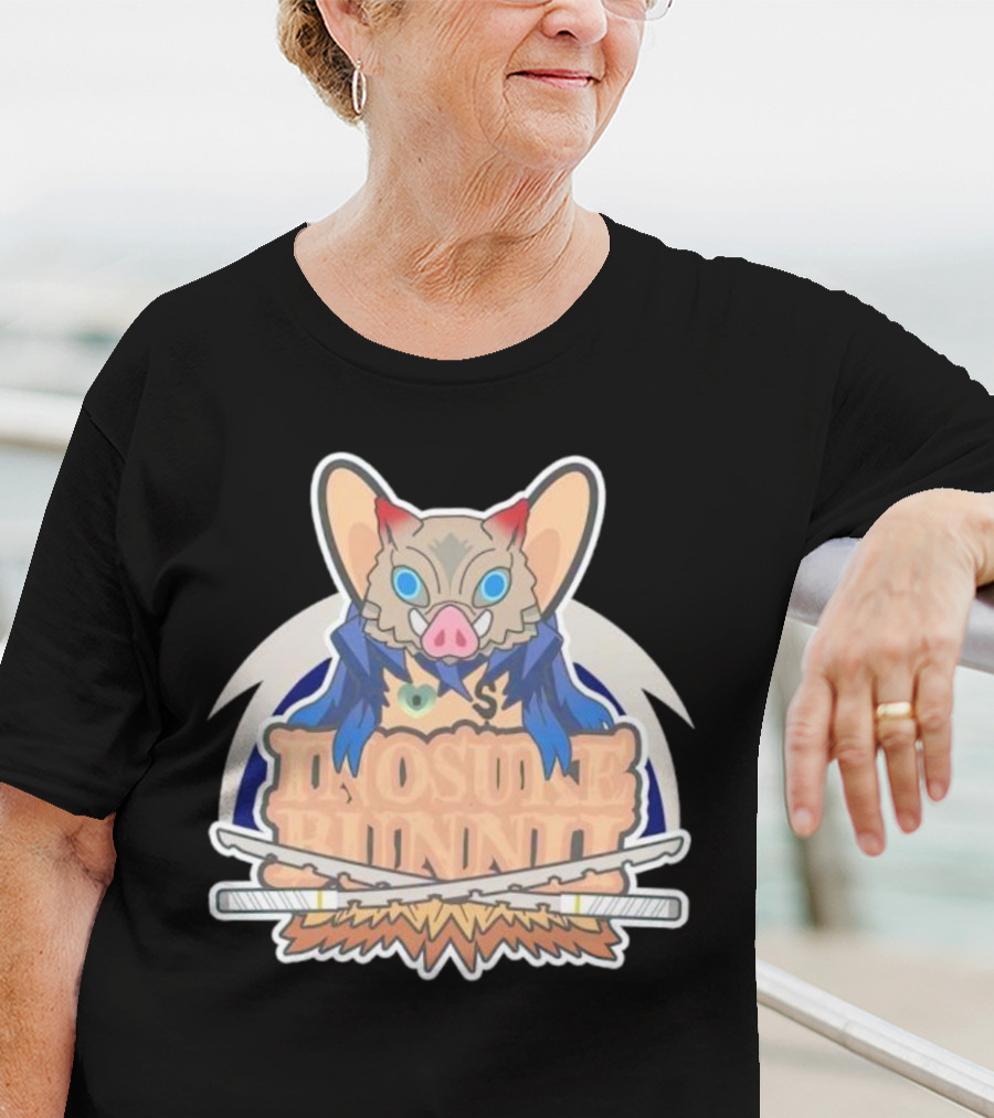 Bunnii Gang Inosuke Bunnii Masked Figure With Dual Swords T-Shirt