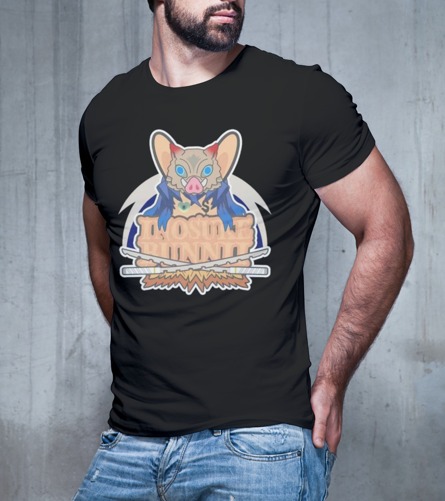 Bunnii Gang Inosuke Bunnii Masked Figure With Dual Swords T-Shirt