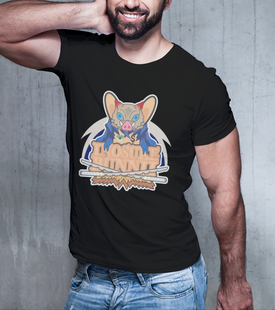 Bunnii Gang Inosuke Bunnii Masked Figure With Dual Swords T-Shirt