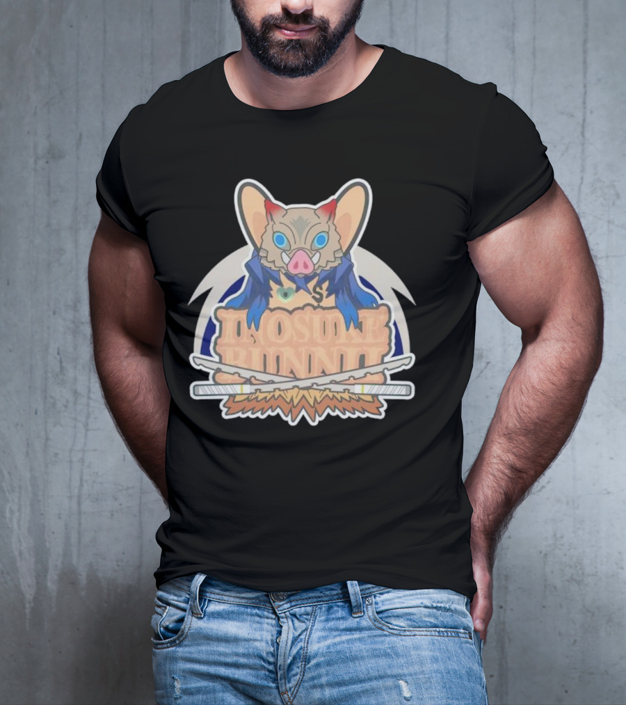 Bunnii Gang Inosuke Bunnii Masked Figure With Dual Swords T-Shirt