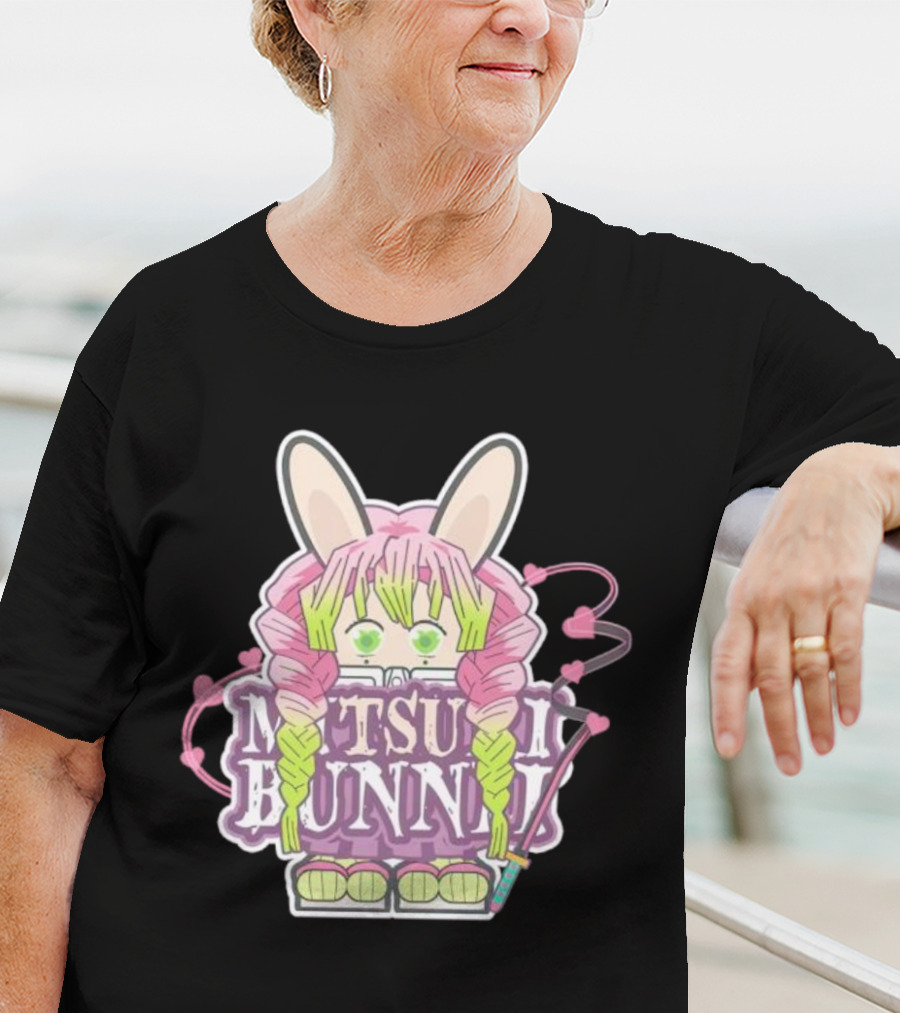 Bunnii Gang Mitsuri Bunnii Cute Pastel Character With Bunny Ears And Heart Details T-Shirt