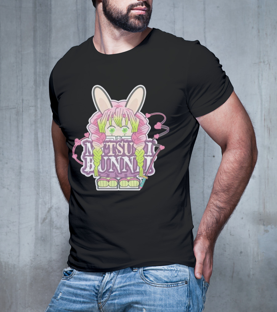 Bunnii Gang Mitsuri Bunnii Cute Pastel Character With Bunny Ears And Heart Details T-Shirt
