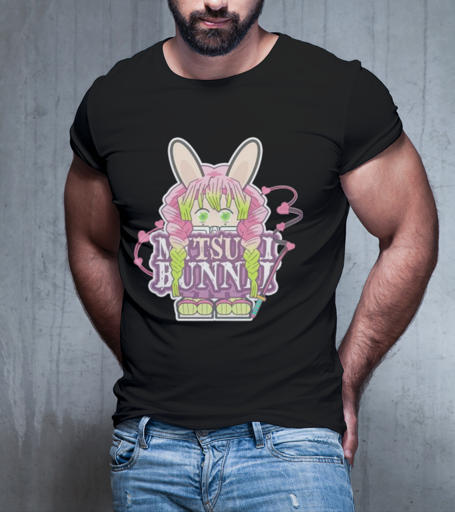 Bunnii Gang Mitsuri Bunnii Cute Pastel Character With Bunny Ears And Heart Details T-Shirt