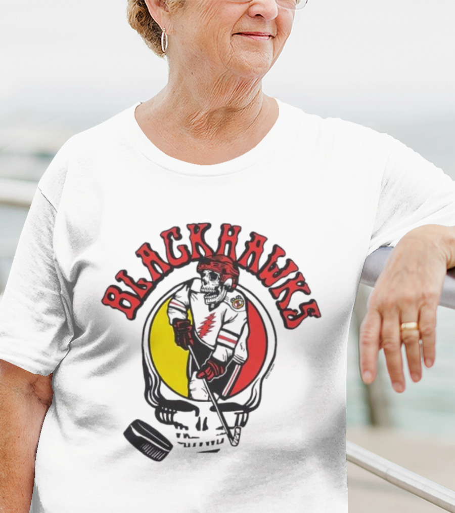Blackhawks Grateful Dead Hockey Fusion T-Shirt