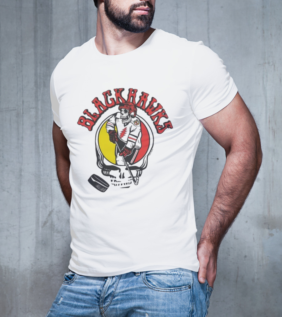 Blackhawks Grateful Dead Hockey Fusion T-Shirt