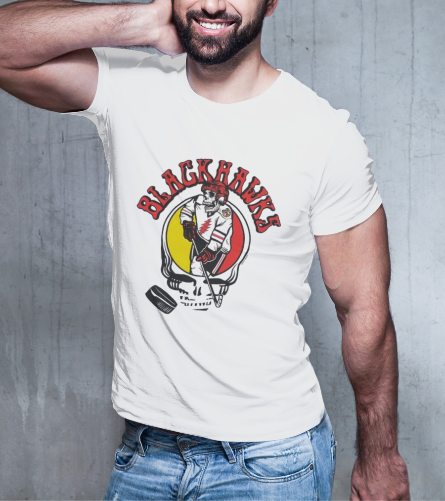 Blackhawks Grateful Dead Hockey Fusion T-Shirt