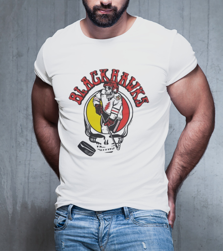 Blackhawks Grateful Dead Hockey Fusion T-Shirt