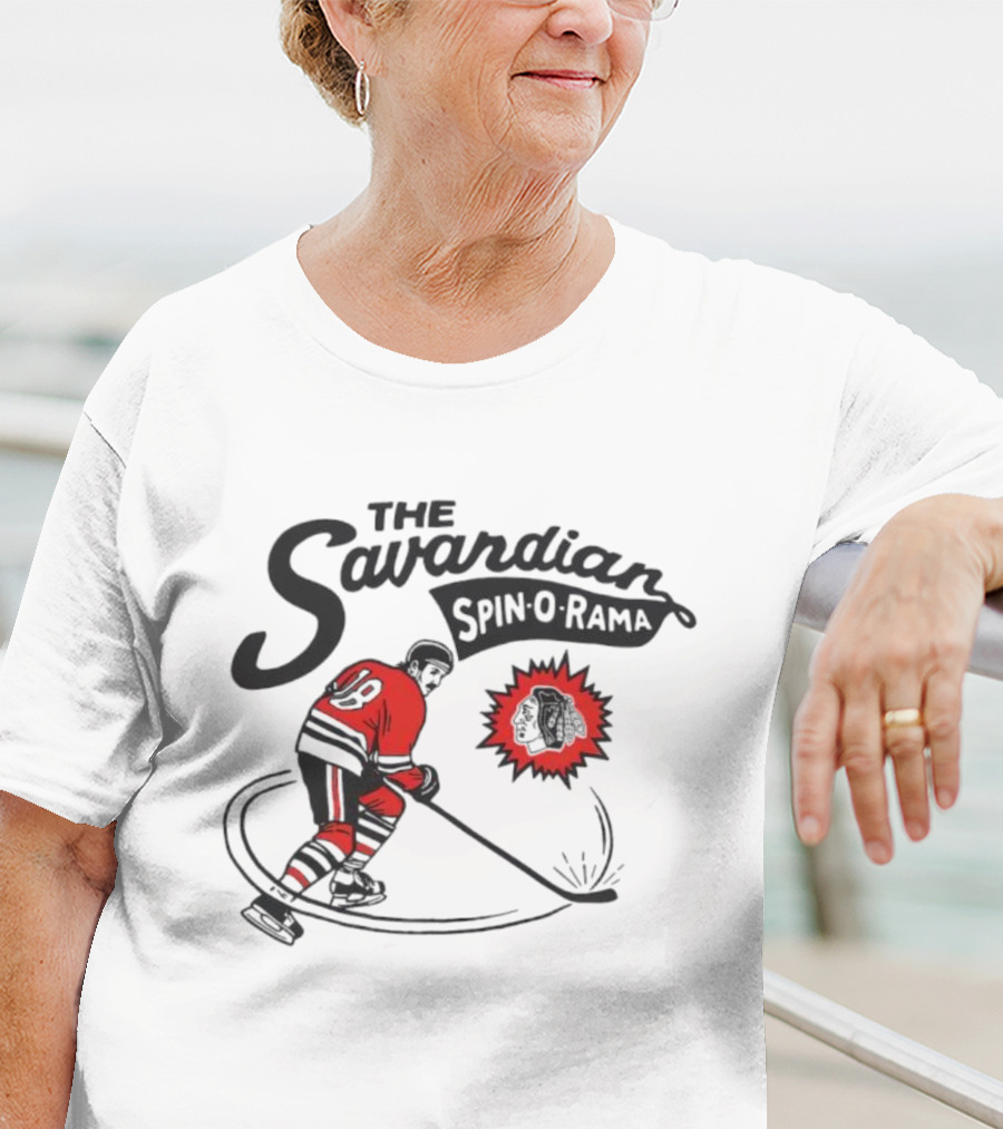 Chicago Blackhawks Savardian Spin-O-Rama Hockey Player Iconic Move T-Shirt