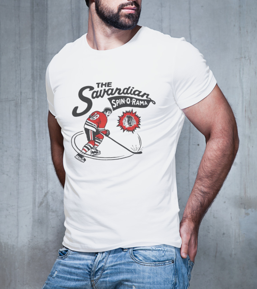 Chicago Blackhawks Savardian Spin-O-Rama Hockey Player Iconic Move T-Shirt