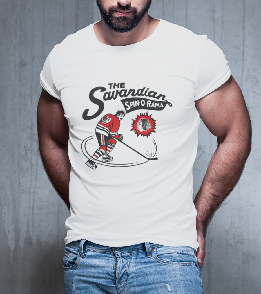 Chicago Blackhawks Savardian Spin-O-Rama Hockey Player Iconic Move T-Shirt