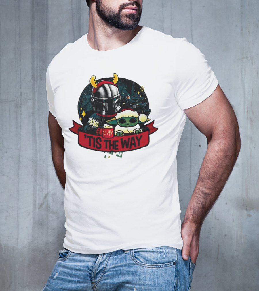 Darth Vader Baby Yoda Mandalorian Tis The Way Christmas T-Shirt