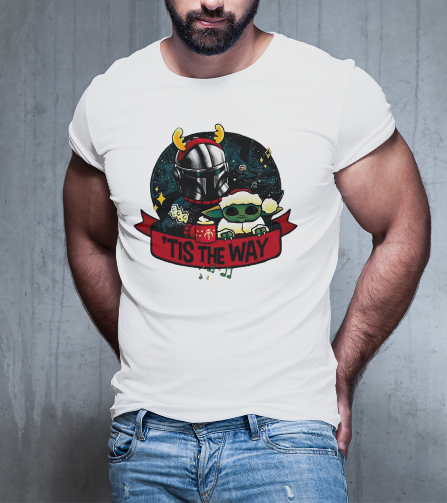 Darth Vader Baby Yoda Mandalorian Tis The Way Christmas T-Shirt