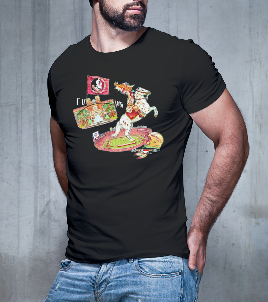 FSU Florida State Seminoles Symbols Chief Osceola Spear Football Stadium Helmet 1851 T-Shirt
